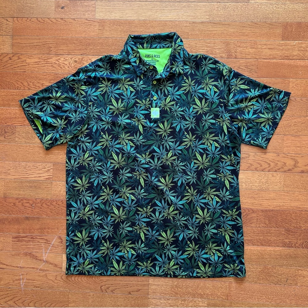 Pins and Aces Floral Golf Polo